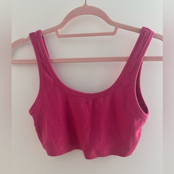 Zara Tops - Zara Pink Ribbed Crop Top Size Large